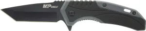 Smith & Wesson M&P Shield 6.8in Stainless Steel Assisted Opening Knife with 2.8in Tanto Blade and Rubberized Handle for Outdoor, Tactical, Survival and EDC