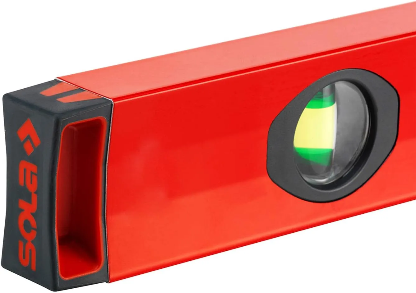 SOLA LSX16 X PRO Aluminum Box Profile Spirit Level with 2 60% Magnified Vials, 16-Inch , Red