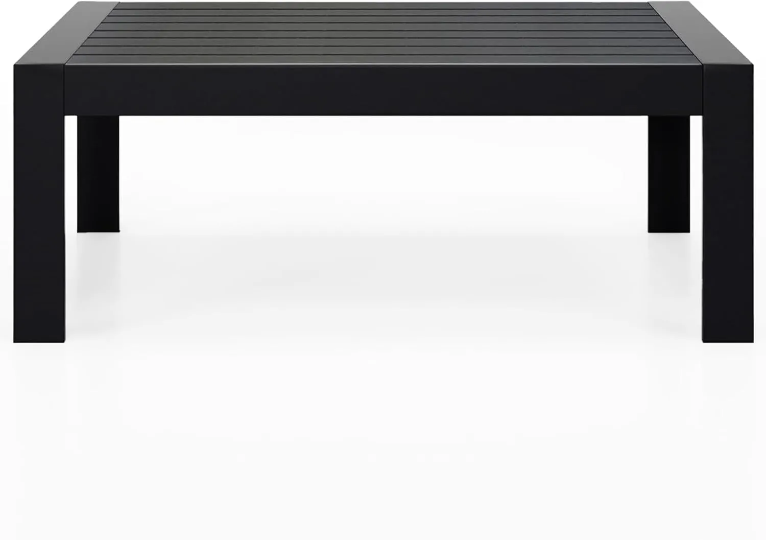 Solaste Aluminum Outdoor Coffee Table, All-Weather Rectangle Metal Patio Coffee Table Furniture for Balcony, Garden, Indoor or Outdoor Use, Black
