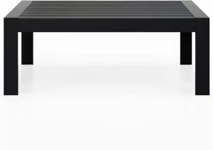 Solaste Aluminum Outdoor Coffee Table, All-Weather Rectangle Metal Patio Coffee Table Furniture for Balcony, Garden, Indoor or Outdoor Use, Black