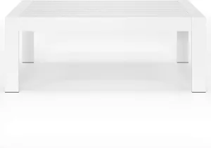 Solaste Aluminum Outdoor Coffee Table, All-Weather Rectangle Metal Patio Coffee Table Furniture for Balcony, Garden, Indoor or Outdoor Use, White