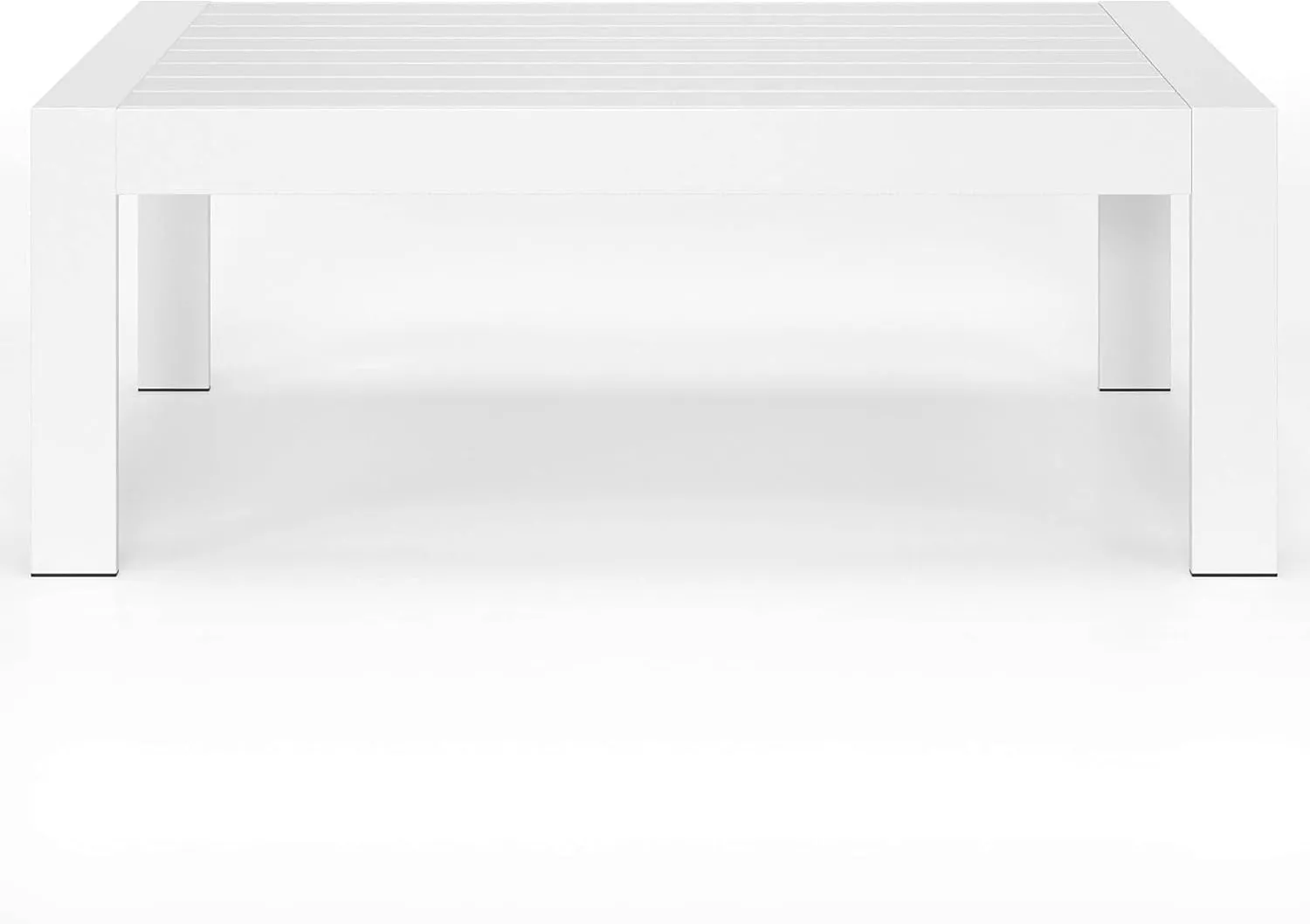 Solaste Aluminum Outdoor Coffee Table, All-Weather Rectangle Metal Patio Coffee Table Furniture for Balcony, Garden, Indoor or Outdoor Use, White