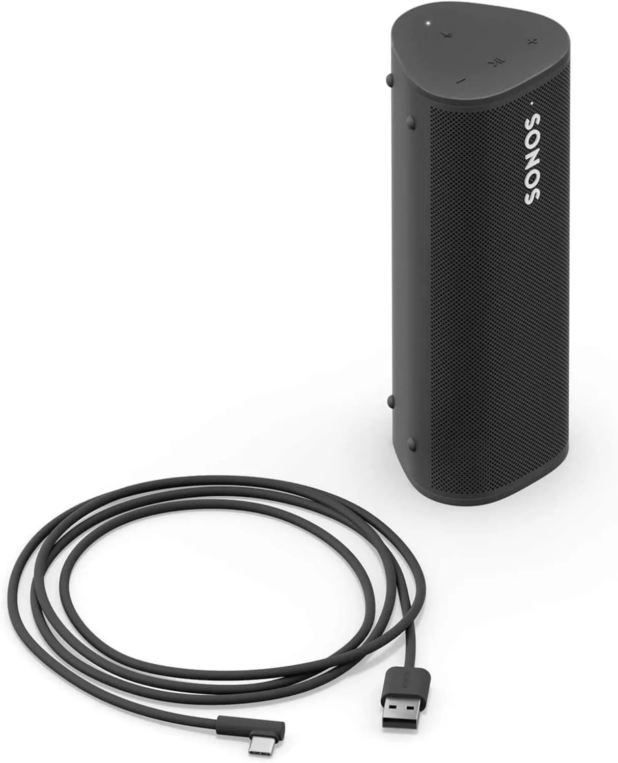 Sonos Roam and Wireless Charger Bundle - Black - Waterproof and Wireless Ultra Portable Bluetooth or WiFi Smart Speaker.