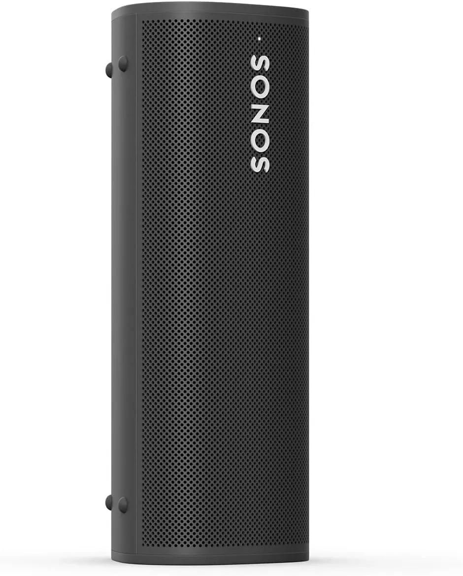 Sonos Roam and Wireless Charger Bundle - Black - Waterproof and Wireless Ultra Portable Bluetooth or WiFi Smart Speaker.