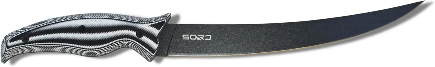 SORD 5-9' Fillet Knife - Fishing & Meat Cutting with Sheath - Razor Sharp Carbon Steel Filet Knife for Cleaning Fish and Skinning - Full Tang G10 Handle | Corrosion Resistant