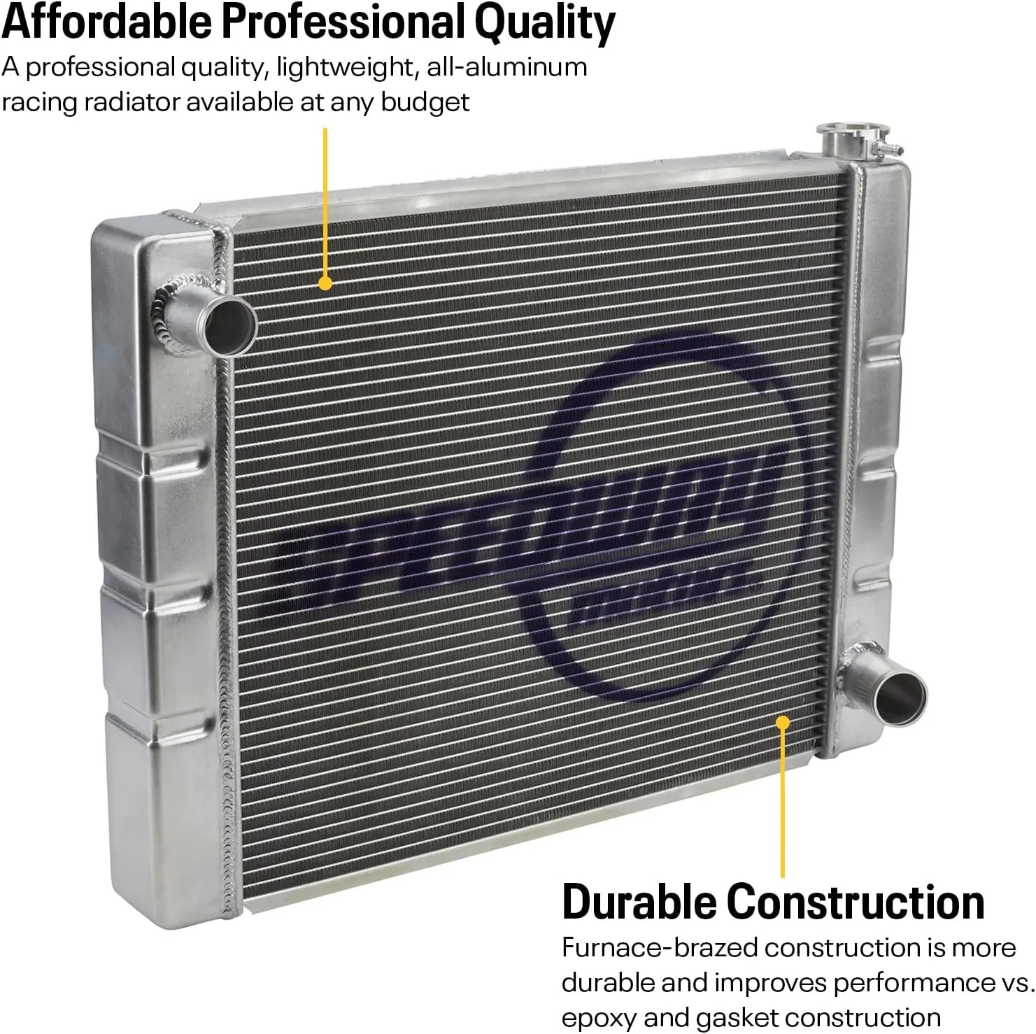Speedway Motors Chevrolet SBC/BBC Universal Lightweight Aluminum Radiator, 28 Inch Width, Premium Performance with Maximum Cooling, Easy Installation to any Build