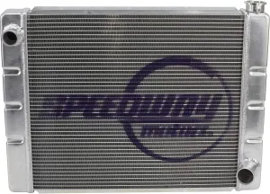Speedway Motors Chevrolet SBC/BBC Universal Lightweight Aluminum Radiator, 28 Inch Width, Premium Performance with Maximum Cooling, Easy Installation to any Build