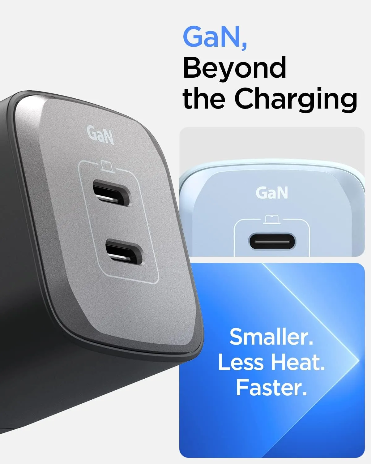 Spigen GaN III 652 65W 2 Ports Compact Foldable Dual USB C Wall Charger PD PPS Fast Charging Block Adapter for iPhone 16 Pro Max 15 14 iPad MacBook Air Samsung Galaxy S25 S24 Ultra Flip Fold 6 9