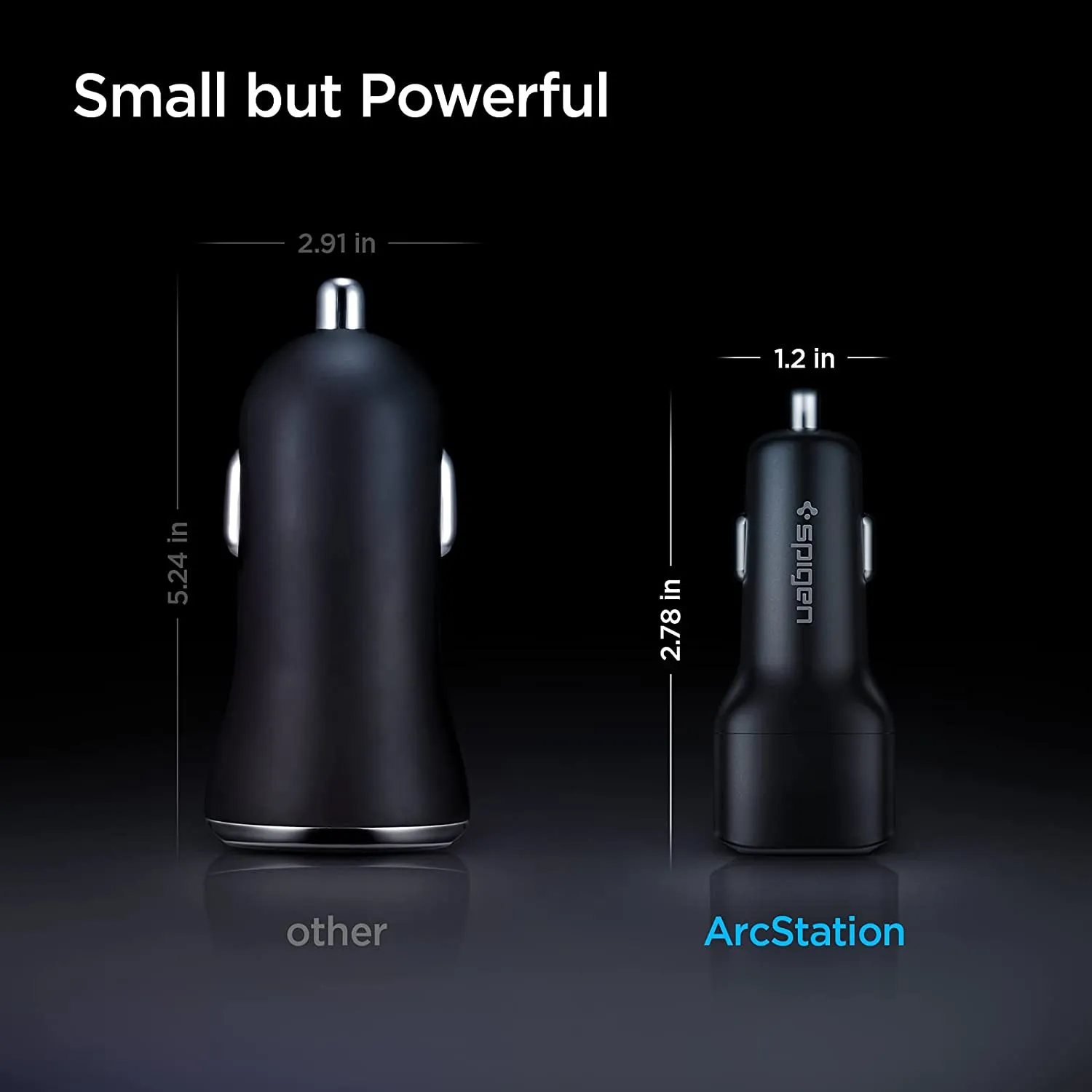 Spigen PowerArc ArcStation PC2000 USB-C [65W] Dual Port Fast Car Charger Adapter