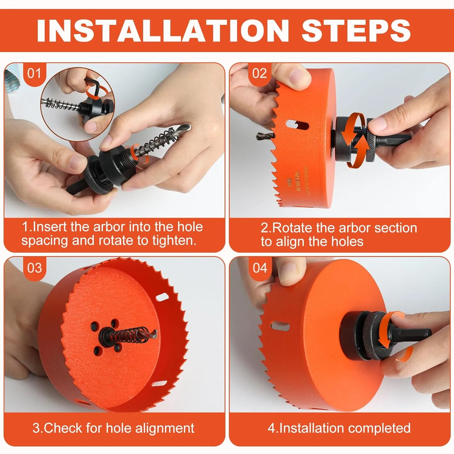 Storystore Hole Saw for Recessed Lights Can Lights 2pcs, 6-1/4 4-1/4 inch Hole Cutter with Dust Bowl for Recessed Lighting, Hole Saw Dust Catcher with Bi-Metal Wood Drywall Hole Cutter
