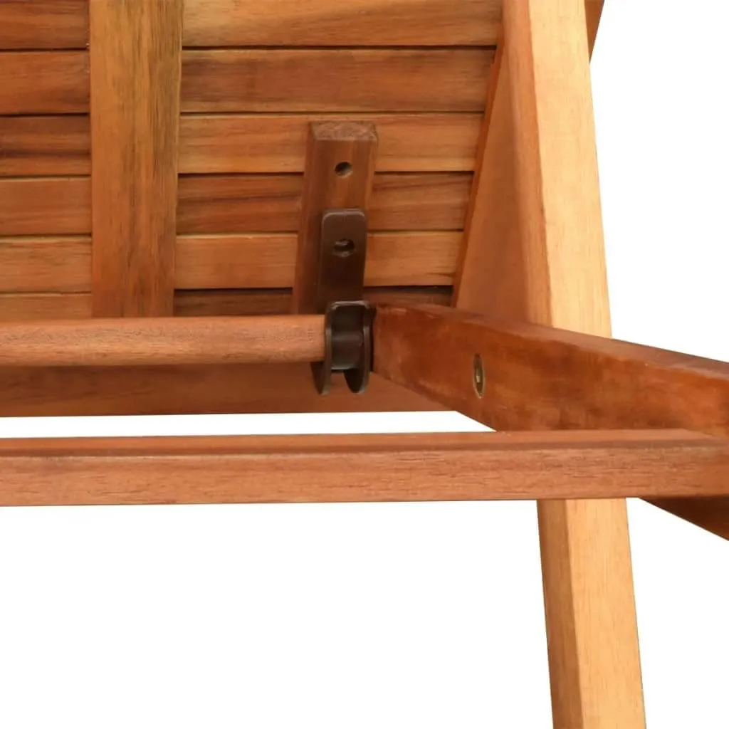Sun Lounger with Table Solid Acacia Woodtanning Chair Camping Chairs Patio Recliner Suitable for Garden Courtyard