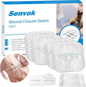 Sutures Butterfly Bandaids - 4 Pcs Laceration Kit - FSA HSA Eligible Surgical Laceration Repair Without Sew - Quick Clot -Emergency Wound Closures Device (PU)