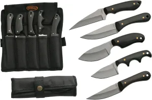 SZCO Supplies 5Pc Skinning Knife Set,Black