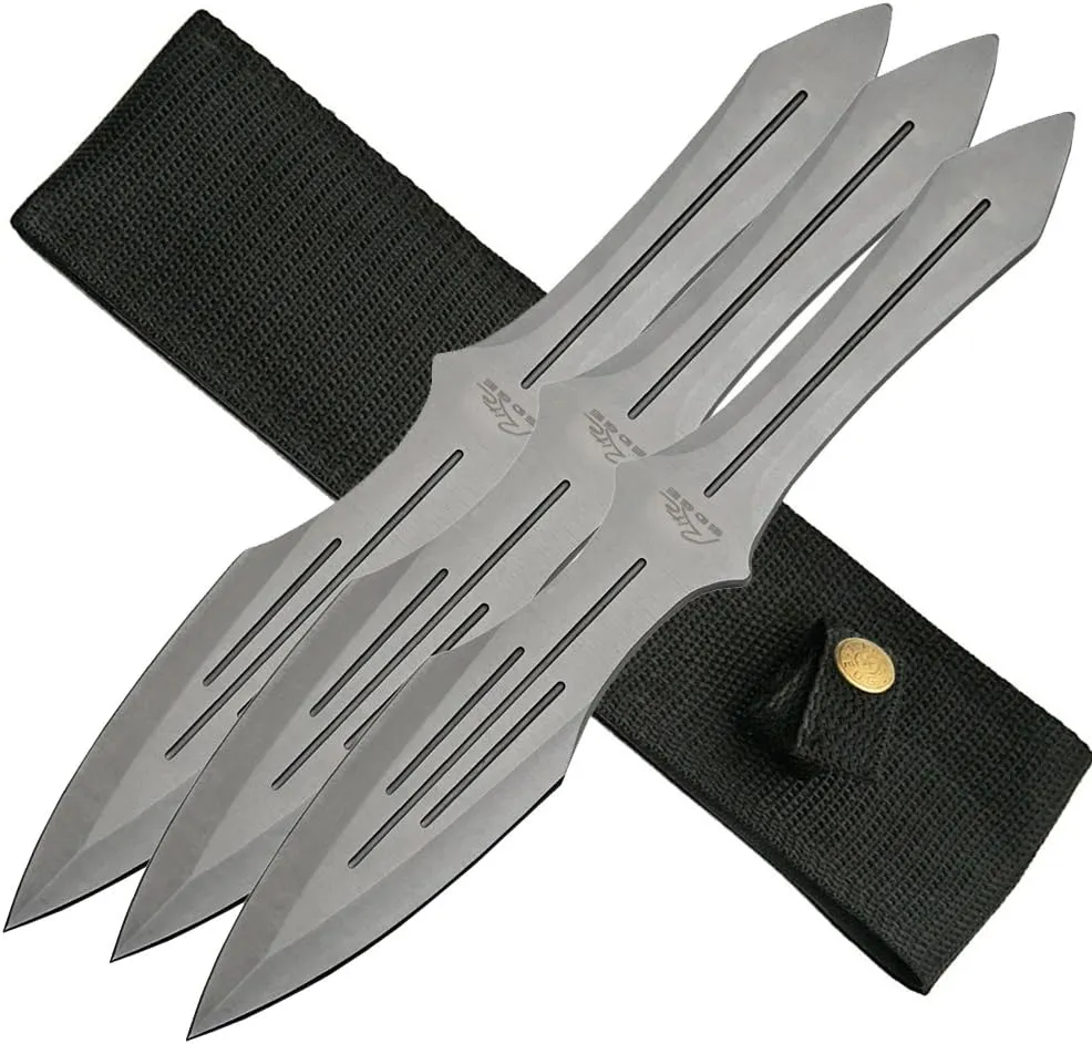 SZCO Supplies Professional 3 Piece Throwing Knife Set with Nylon Sheath