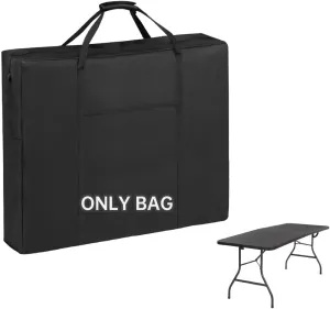 Table Not Included | 4/6/8 Ft Folding Table Storage Bag,Water-Resistant Heavy Duty Large Carrying Bag for Transport Organizer with Pocket & Shoulder Straps 26" L X 5" W X 24.4" H