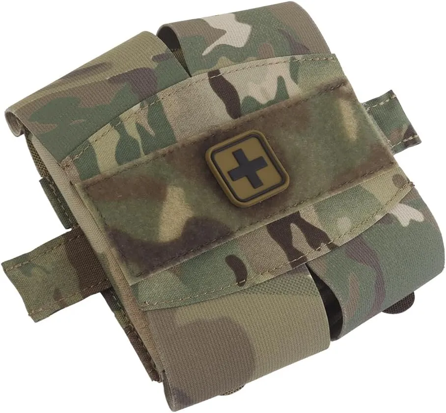Tactical Micro Trauma IFAK Pouch, First Aid Pouch Plus Size Medic Kit EDC for MOLLE Belt Waistbag