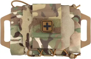 Tactical Military Pouch MOLLE Rapid First-aid Belt Pouch Survival Two-Piece System Med Roll Carrier Hypalon Handle Bag