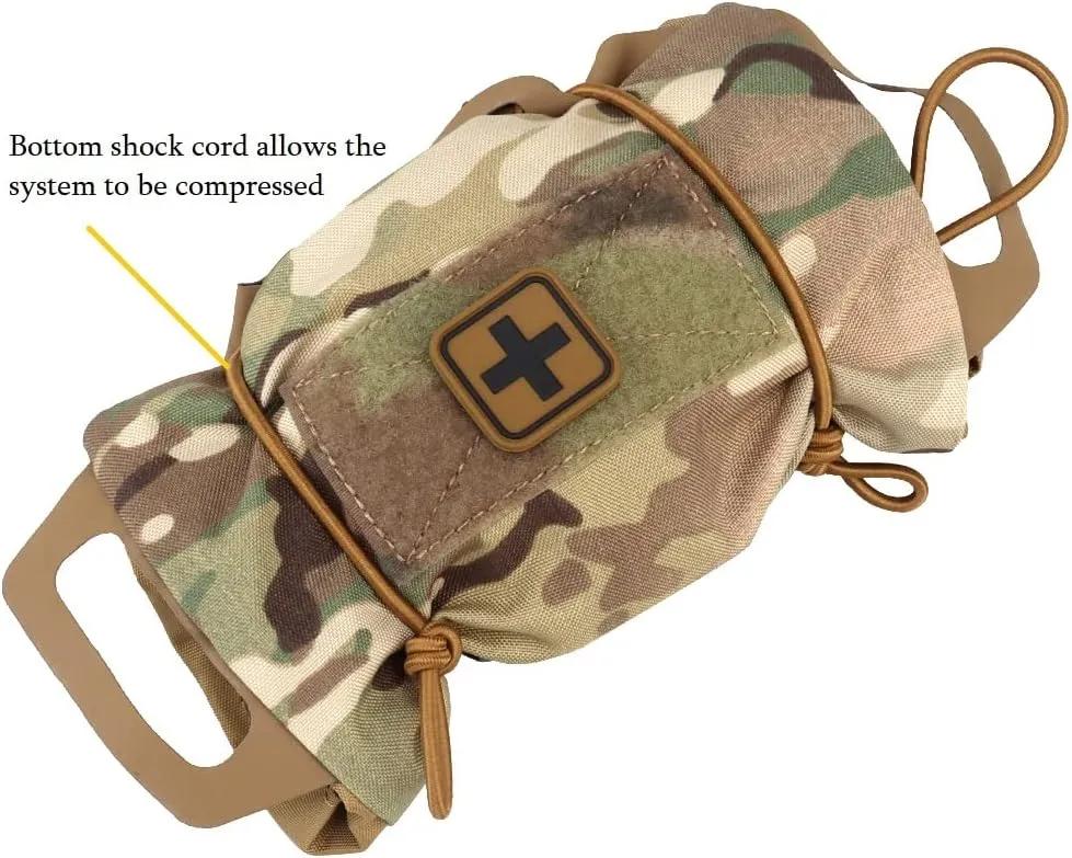 Tactical Military Pouch MOLLE Rapid First-aid Belt Pouch Survival Two-Piece System Med Roll Carrier Hypalon Handle Bag