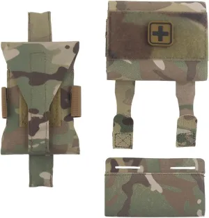 Tactical Molle Belt Mounted Micro Trauma Kit,Medical Pouch First Aid Bag IFAK Pouch with Tourniquet Holder, Large, Green