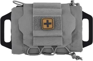 Tactical Molle Medical IFAK Pouch Rapid/Quick Deploy First Aid Kit Pack Emergency Survival Bag Two-Piece System Medical Roll Carrier Handle Outdoor Sport Hunting Bag (Gray)
