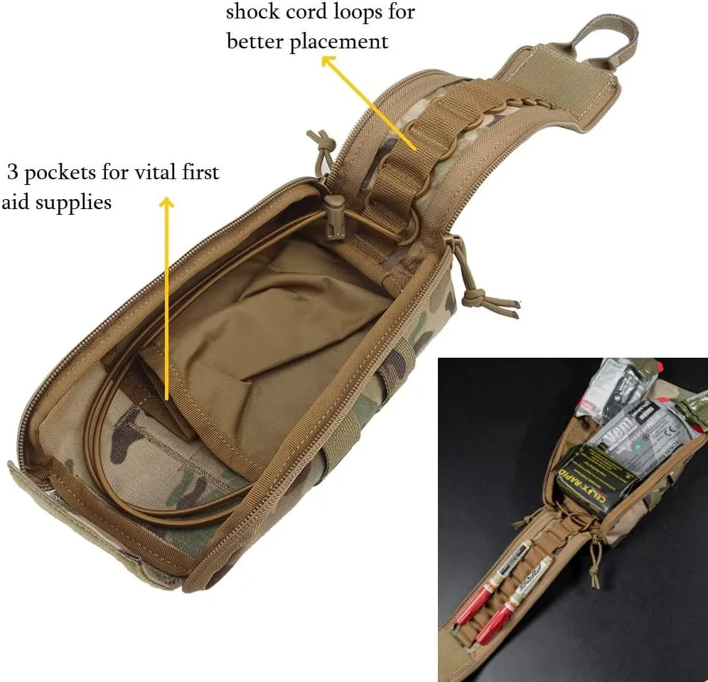 Tactical Molle Medical Pouch,Handle Hiking First Aid Supplies Bag Trauma kit Survival Equipment