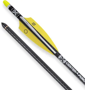 TenPoint EVO-X Non-Lighted CenterPunch - 20" Carbon Crossbow Arrows, Pack of 6 - with Alpha-Nock HP & HP Aluminum Bushing