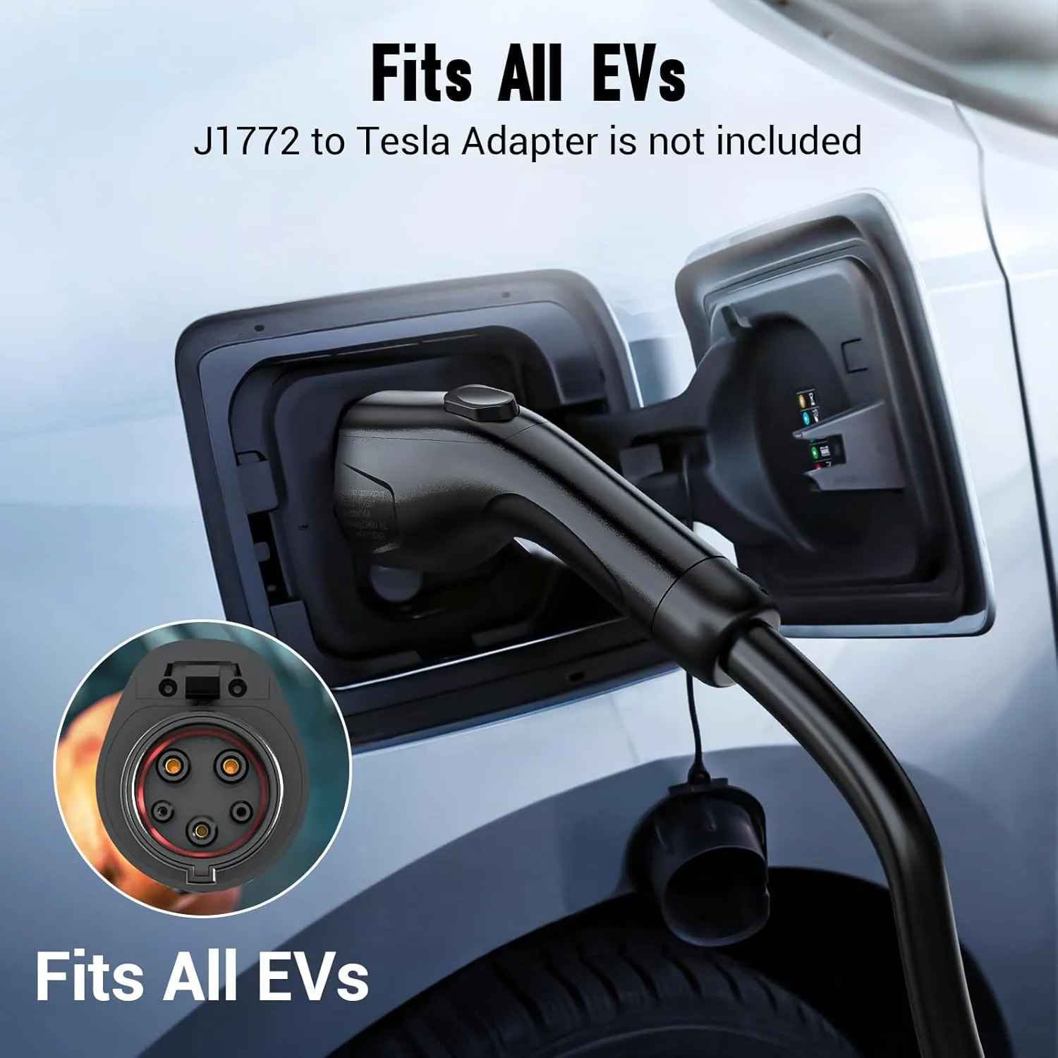 Tera Electric Vehicle Charger Portable: Level 2 & 1 J1772 16A 8A 110V 240V ETL NEMA 6-20 Plug Indoor & Outdoor EV Charging Station with NEMA 5-15 Adapter Cord 23FT Cable B08