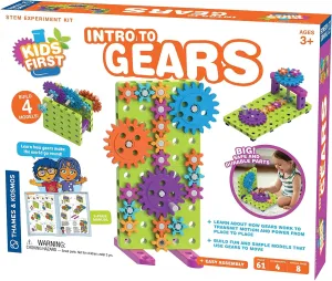 Thames & Kosmos Kids First: Intro to Gears STEM Experiment Kit for Ages 3  | Build 4 Models, Learn About Gears, Power & Motion | Intro to Mechanical Engineering for Young Learners | Durable Parts