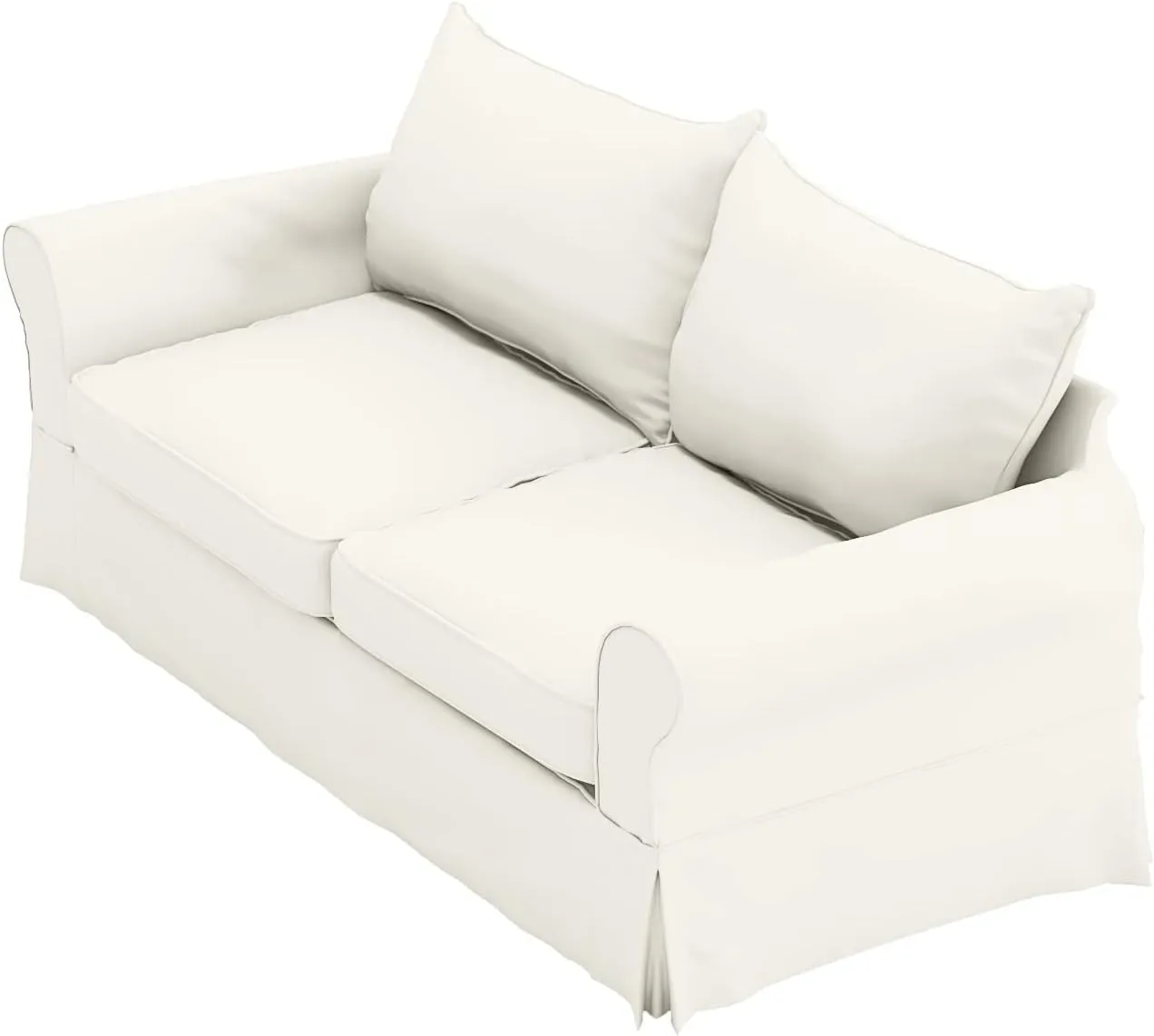 The Cotton Sofa Cover (Width: 81-85”, Not 92”) Fits Pottery Barn PB Comfort Roll ARM Sofa (Not Grand Sofa). A Durable Slipcover Replacement (Beige (Knife Edge))