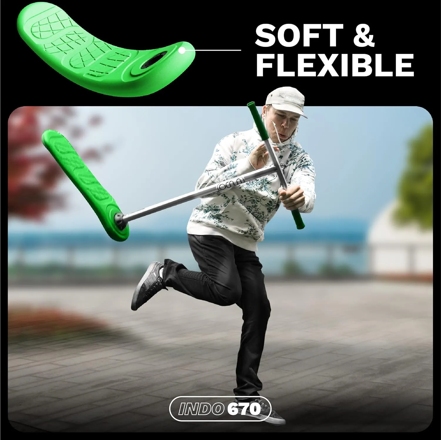 The Indo Trick Scooter - Stunt Scooter for Teens, Kids and Adults - Trampoline Scooter to Practice Pro Scooter Tricks - Indoors and Outdoors Scooter - Professionals and Beginners