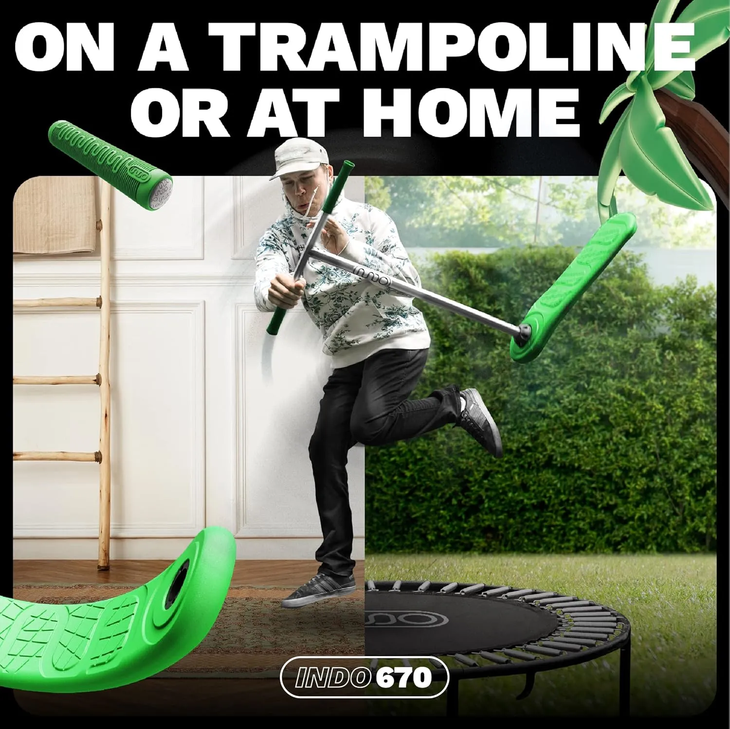 The Indo Trick Scooter - Stunt Scooter for Teens, Kids and Adults - Trampoline Scooter to Practice Pro Scooter Tricks - Indoors and Outdoors Scooter - Professionals and Beginners