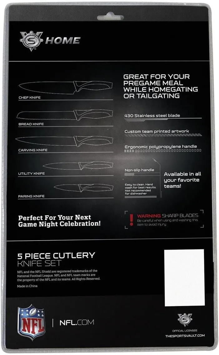 The Sports Vault NFL Dallas Cowboys 5-Piece Kitchen Knife Set