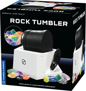 The Thames & Kosmos Rock Tumbler Essential STEM Tool | Durable, Leak-Proof, Noise-Reducing Barrel, Built-in Timer | Polish & Shine Kids Rock Collections, Includes Authentic Specimens & Polishing Grits