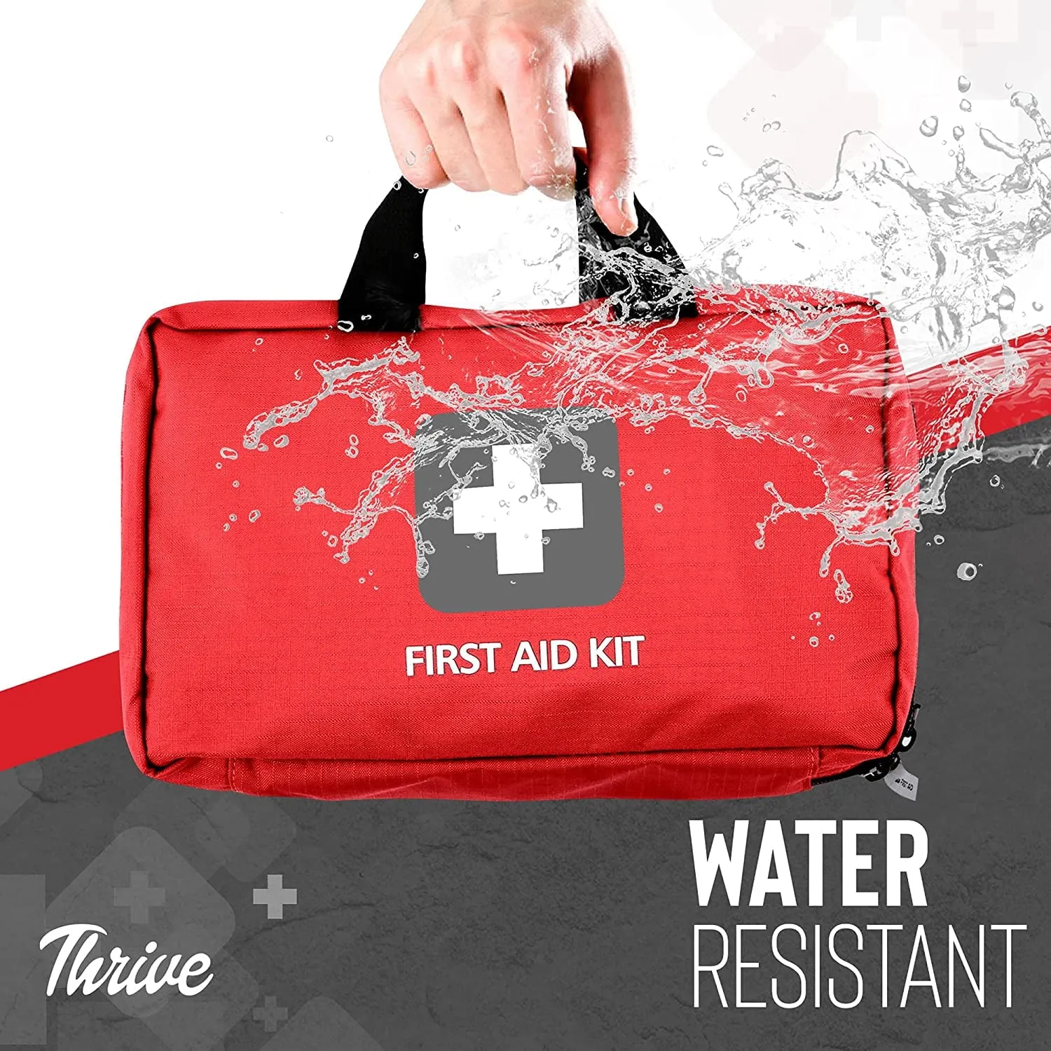 Thrive | First Aid Kit | 291 Piece Supply Kit | Hospital Grade Medical Supplies for Emergency and Survival Situations | Car, Trucks, Camping, Travel, Office, Sports, Hunting & Home