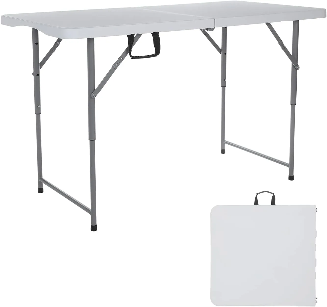 TL-122C 4ft Folding Table Plastic Fold in Half w/Handle Heavy Duty Portable Indoor Outdoor for Garden Party Picnic Camping BBQ Dining Kitchen Wedding Market Event