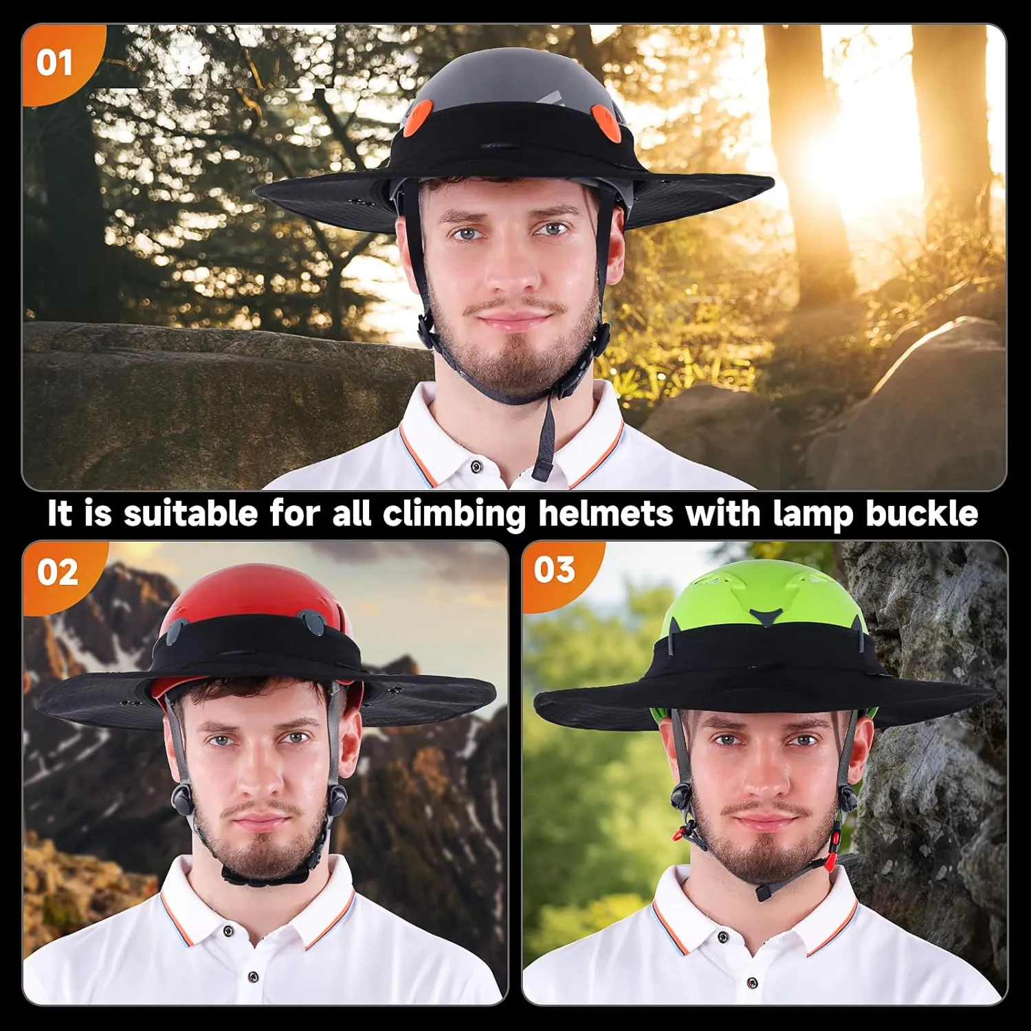 Tontron Climbing Helmet Visor,Helmet Brim,Helmet Sunshade,Safety Helmets Sun Hat.Suit for Climbing, Hiking,Rappelling,High-Altitude Worker, Construction Worker, Rescue Team