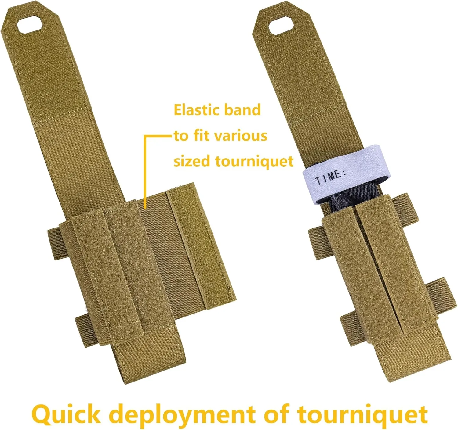 Tourniquet Pouch IFAK Trauma Kit Storage, JX Tacfancier Tourniquet Holder Flat Cover MOLLE Mounted, TQ Holder Trauma Shears Pouch