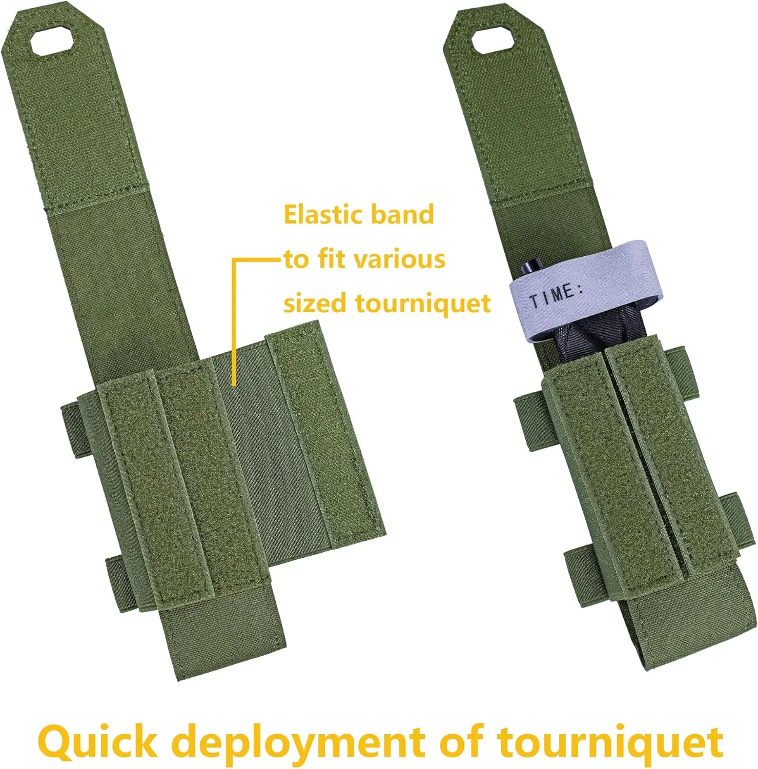 Tourniquet Pouch IFAK Trauma Kit Storage, JX Tacfancier Tourniquet Holder Flat Cover MOLLE Mounted, TQ Holder Trauma Shears Pouch