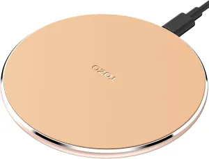 TOZO 2024 Wireless Charger 15W Max Fast Wireless Charging Pad Compatible with iPhone 16/16 Plus/16 Pro Max /15/14/13/SE/12 Series, Samsung Galaxy S24/S23/S22 Series (No AC Adapter), Champagne