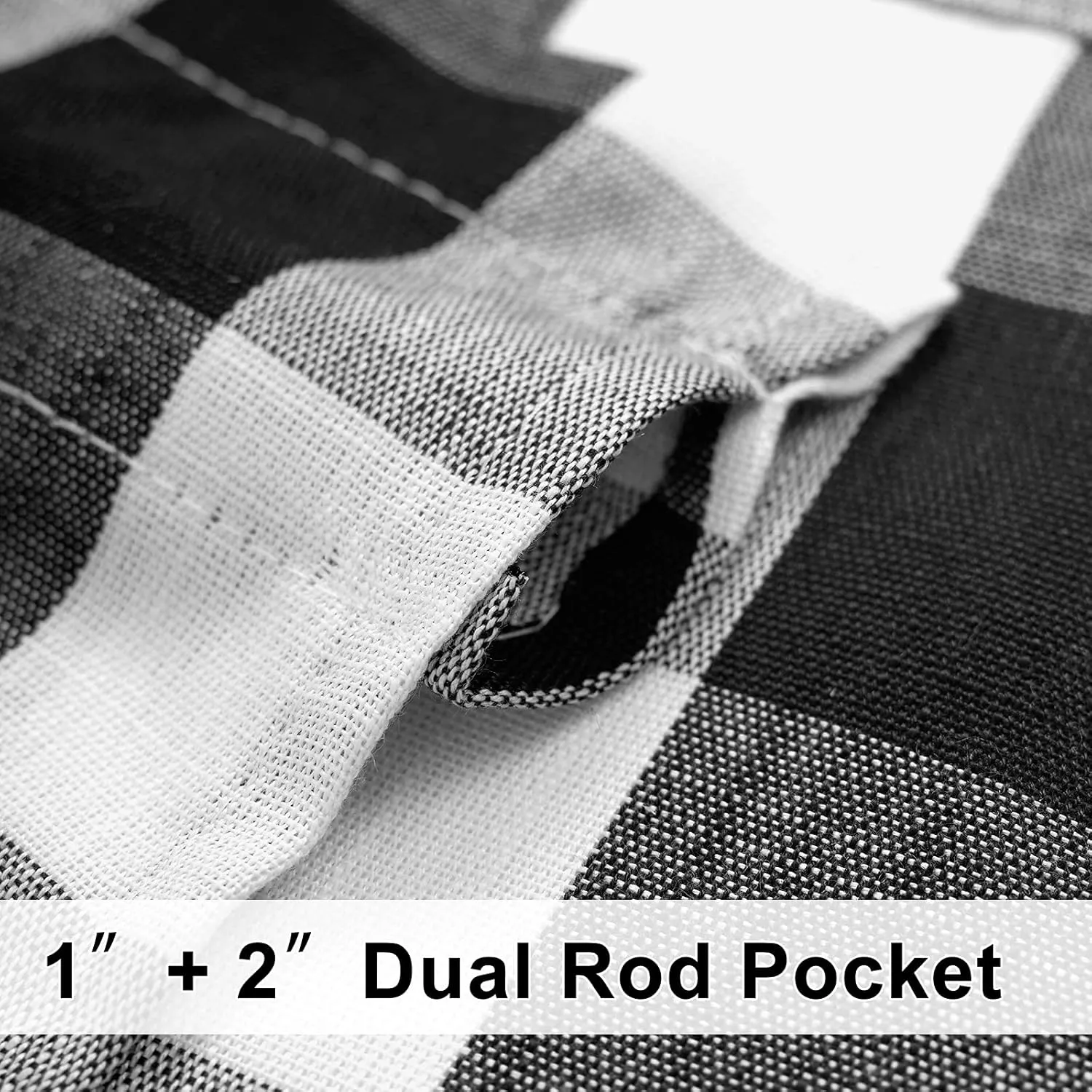 Treatmentex Black-White Buffalo Plaid Kitchen Curtains 24inch Small Tier Curtains Semi Sheer Café Curtain Set for Basement Laundry Windows Over Sink 27" Width x 2 Panels