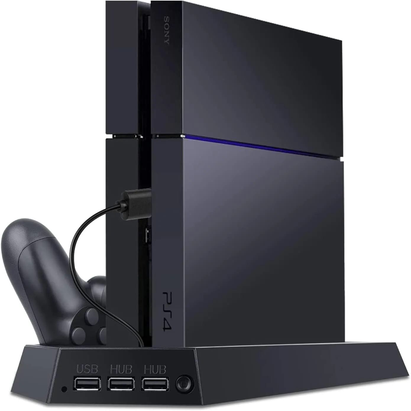 TREE.NB Vertical Stand Charger for PS4 Cooling Fan,Dual Controller Charging Station for Sony PlayStation 4 Game Console for PlayStation 4 Charger(Not for PS4 Slim/Pro)
