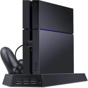 TREE.NB Vertical Stand Charger for PS4 Cooling Fan,Dual Controller Charging Station for Sony PlayStation 4 Game Console for PlayStation 4 Charger(Not for PS4 Slim/Pro)
