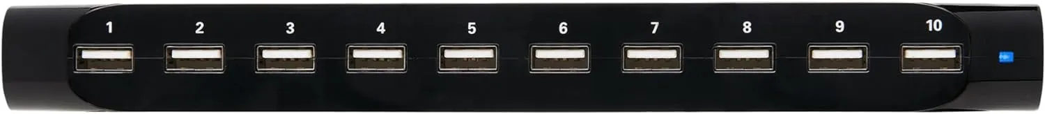 TRIPP LITE 10-Port USB Charging Station Dock with Storage Slots for Tablet iPhone iPad & Laptops (U280-010-ST),Black