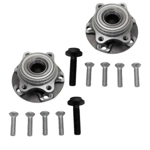TRQ Front Wheel Hub Bearings Assembly Set Compatible with 2002-2008 Audi A4 A4 Quattro 2002-2004 A6 A6 Quattro 2007-2008 RS4 2004-2008 S4