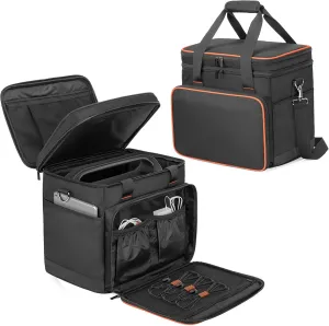 Trunab Double-Layer Carrying Case Compatible with Jackery Portable Power Station Explorer 1000, Battery Case with Waterproof Bottom and Upper Compartment for Charging Accessories
