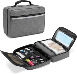 Trunab Portable First Aid Bag Empty, Medical Supplies Bag with 2 Inner Flap, Emergency Trauma Bag for Accessories, Grey