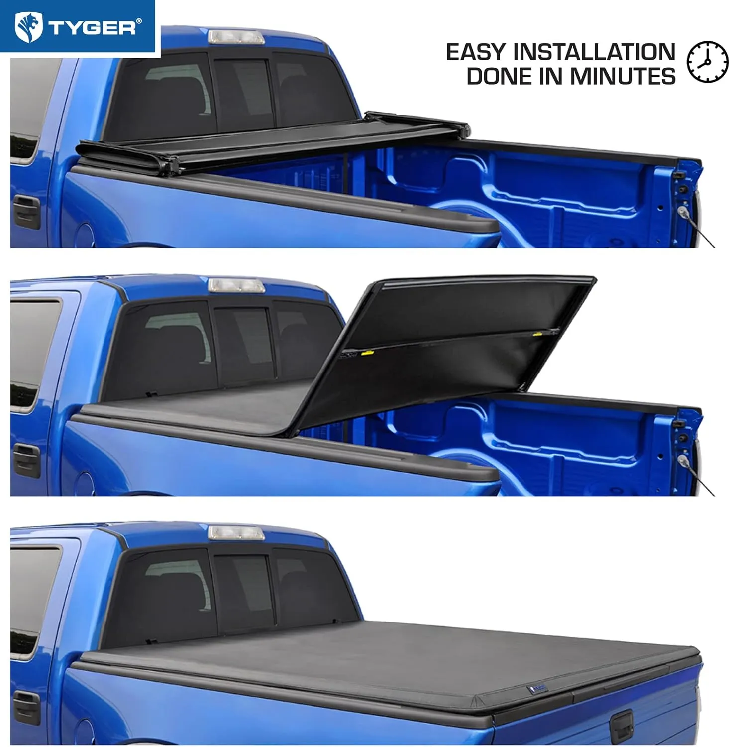 Tyger Auto T3 Soft Tri-fold Truck Bed Tonneau Cover Compatible with 2019-2025 Chevy Silverado GMC Sierra 1500 (Not Fit 19 LD; 19-25 Classic) | 6'7" (79") Bed | TG-BC3C1054
