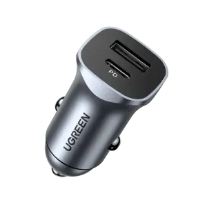 Ugreen Dual Port USB-C & USB-A Fast Car Charger 18W 30780