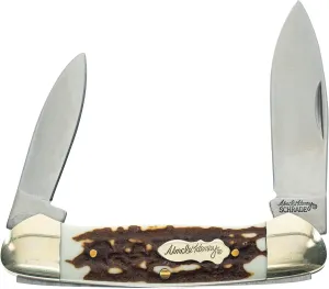 Uncle Henry Next Gen Staglon 11UH LG Canoe 6.1in Folding Knife with Two Stainless Steel Drop-Point Blades and Staglon Handle for Hunting, Camping and EDC