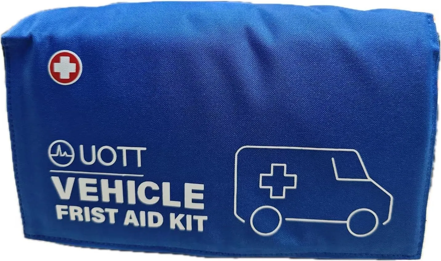 UOTT First Aid Kit for Car – Vehicle Emergency Kit with Detachable Modules, Window Breaker, Splint, Reflective Vest – for Travel, Commute & Roadside Emergencies, Compact Blue Bag